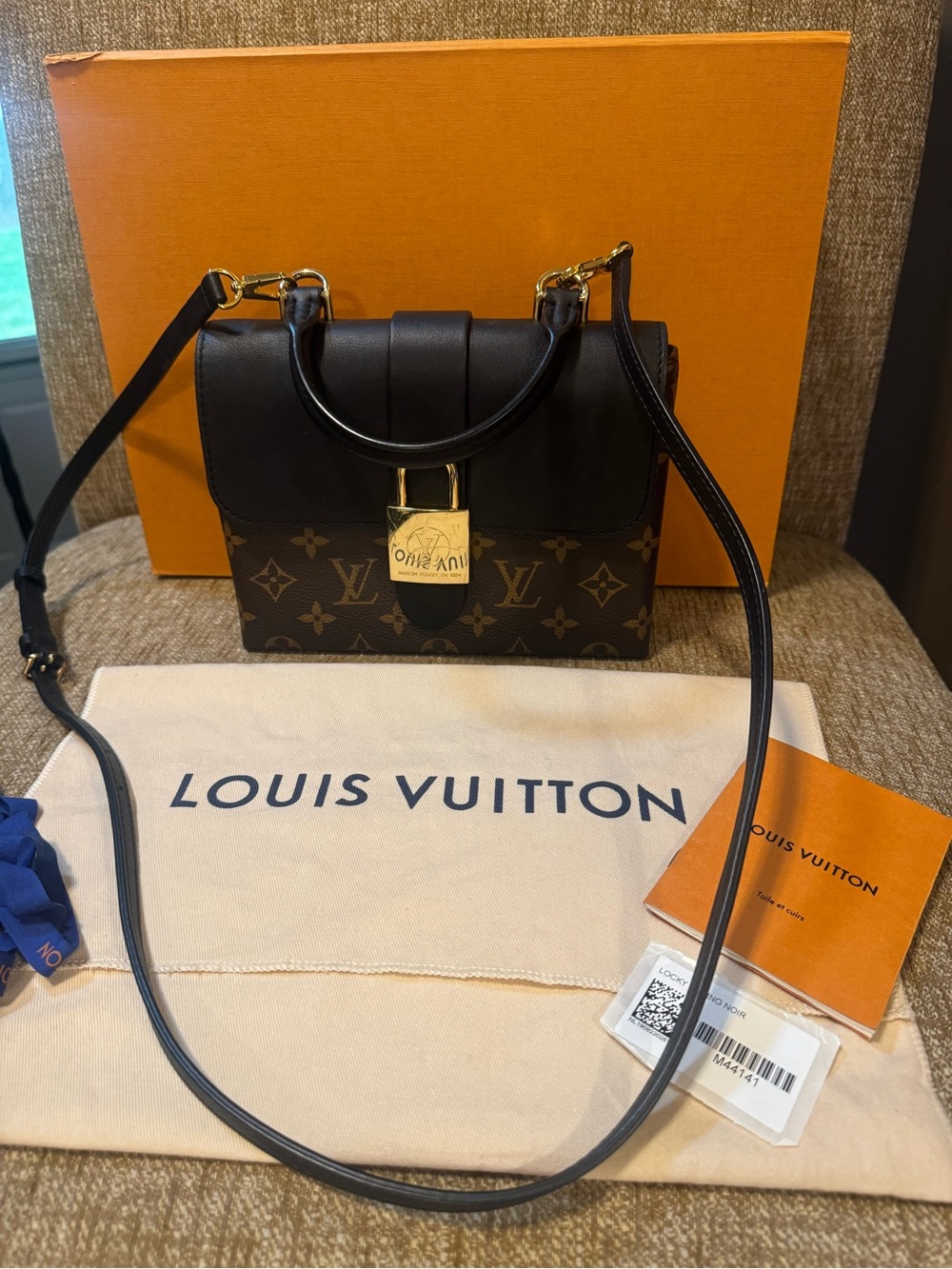 ❤️ Authentic LV Louis Vuitton Locky BB Noir Crossbody Hand Shoulder Bag Purse ❤️